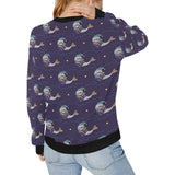 Sleeping Sea Lion Pattern Women's Crew Neck Sweatshirt