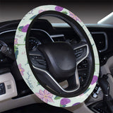 Eggplant Pattern Print Design 03 Car Steering Wheel Cover