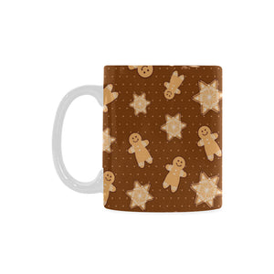 Christmas Gingerbread Cookie Pattern Classical White Mug (FulFilled In US)