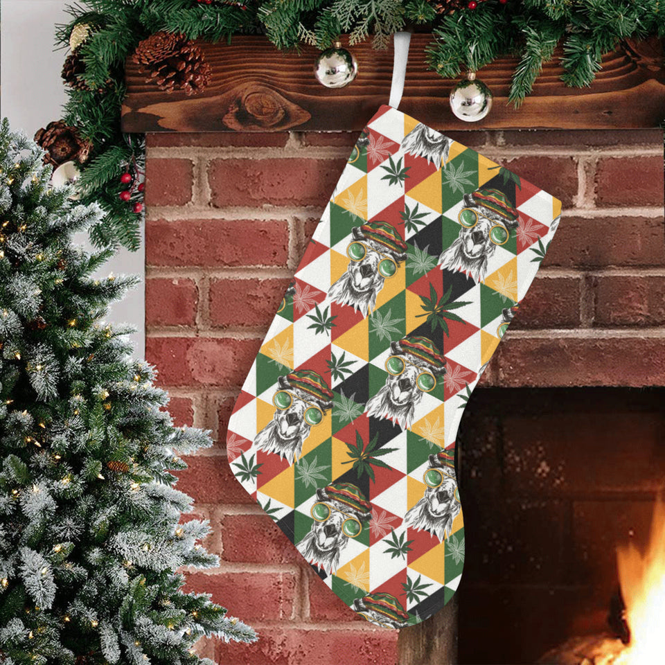 Cool Camel Leaves Pattern Christmas Stocking