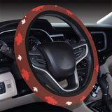Canadian Maple Leaves Pattern background Car Steering Wheel Cover