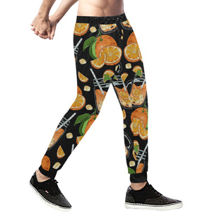 Orange Ice Orance Juice Pattern Unisex Casual Sweatpants