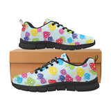 Colorful Mushroom Pattern Men's Sneakers Black