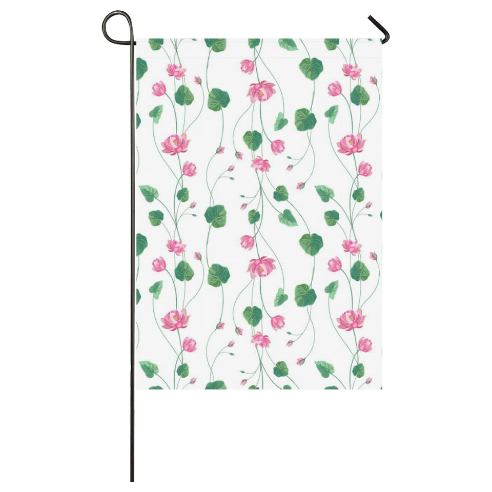 Pink Lotus Waterlily Flower Pattern House Flag Garden Flag