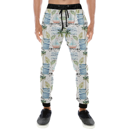 Sailboat Pattern Theme Unisex Casual Sweatpants