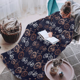 Bicycle Pattern Print Design 01 Blanket Robe with Sleeves