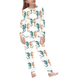 Seahorse Pattern Background Kids' Boys' Girls' All Over Print Pajama Set