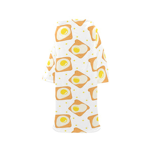 Bread Toast Pattern Print Design 02 Blanket Robe with Sleeves