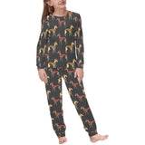 Greyhound Pattern Print Design 01 Kids' Boys' Girls' All Over Print Pajama Set