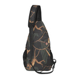 Monkey Pattern Black Background All Over Print Chest Bag