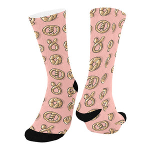 Pretzels Pattern Print Design 04 Crew Socks