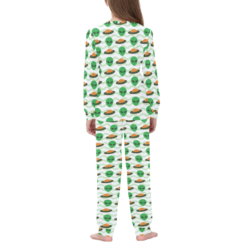 Alien Pattern Print Design 02 Kids' Boys' Girls' All Over Print Pajama Set