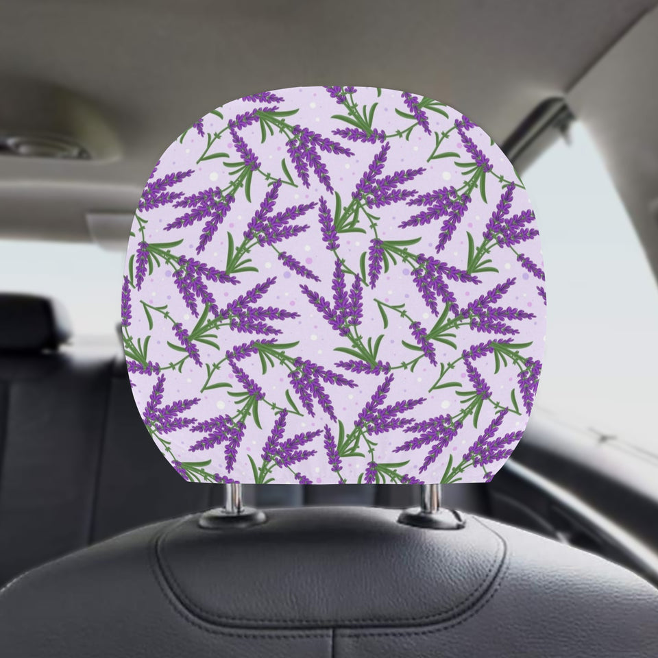 Lavender Pattern Car Headrest Cover