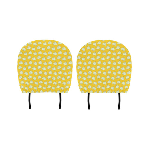 Garlic Pattern Yellow background Car Headrest Cover