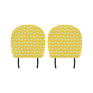 Garlic Pattern Yellow background Car Headrest Cover