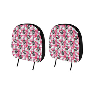 Pug Pattern Car Headrest Cover