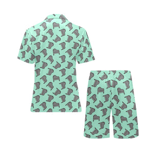 Piano Pattern Print Design 04 Men's V-Neck Short Pajama Set