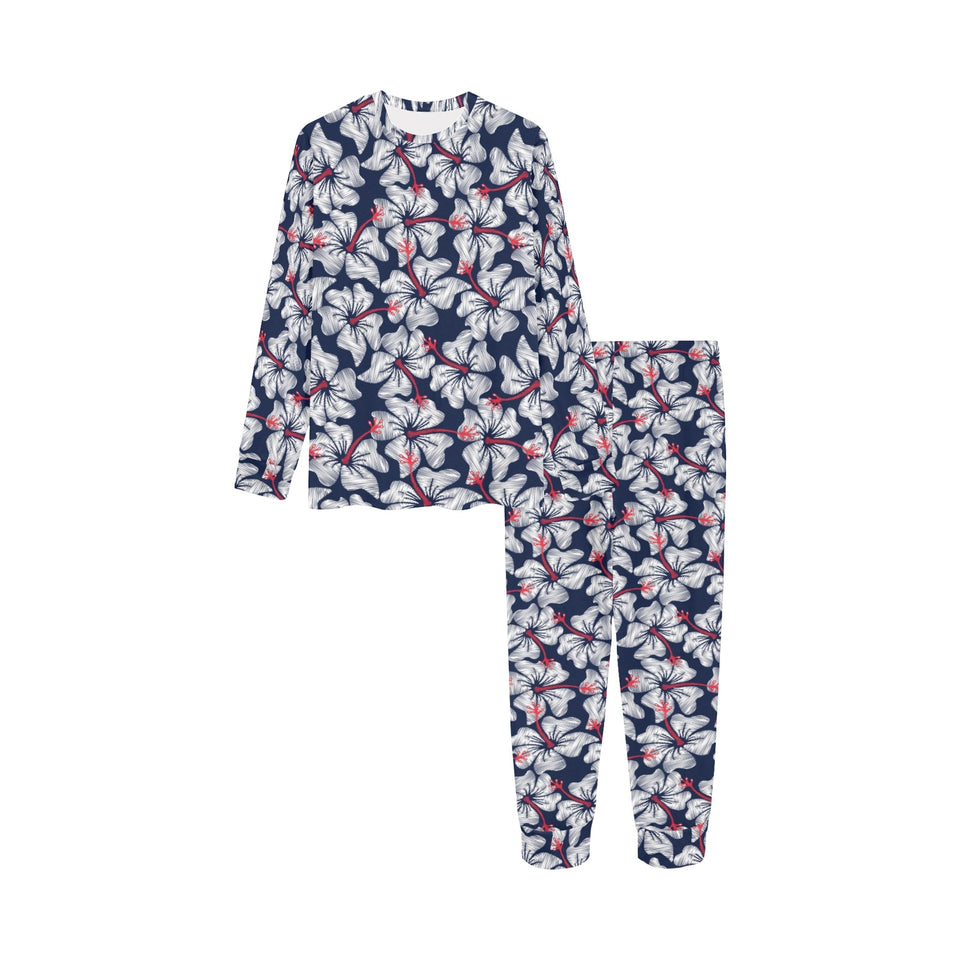 Hibiscus Pattern Print Design 02 Kids' Boys' Girls' All Over Print Pajama Set