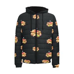 Sandwich Pattern Print Design 03 Men's Padded Hooded Jacket(ModelH42)