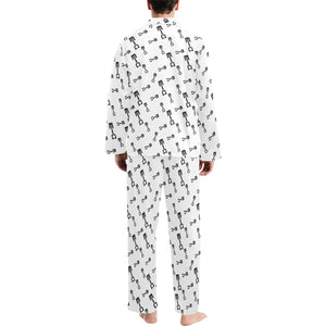 Engine Piston Random Pattern Print Design 04 Men's Long Pajama Set