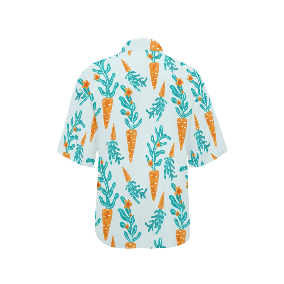 Carrot Pattern Print Design 03 Women's All Over Print Hawaiian Shirt