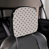 Siberian Husky Pattern Background Car Headrest Cover