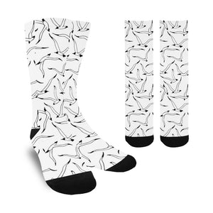 Seagull Pattern Print Design 04 Crew Socks