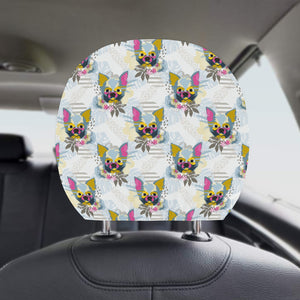 Chihuahua Pattern Car Headrest Cover