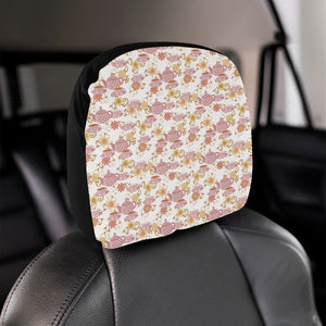 Tea pots Pattern Print Design 01 Car Headrest Cover