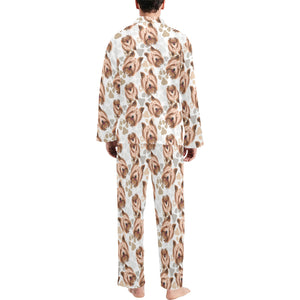 Yorkshire Terrier Pattern Print Design 04 Men's Long Pajama Set