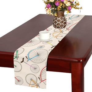 Bicycle Pattern Print Design 04 Table Runner