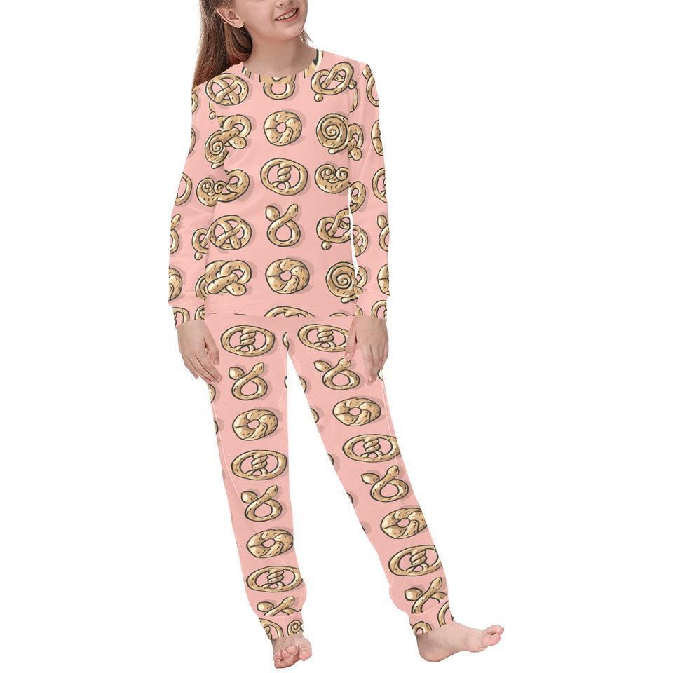 Pretzels Pattern Print Design 04 Kids' Boys' Girls' All Over Print Pajama Set