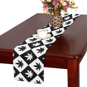 Canabis Marijuana Weed Pattern Print Design 05 Table Runner