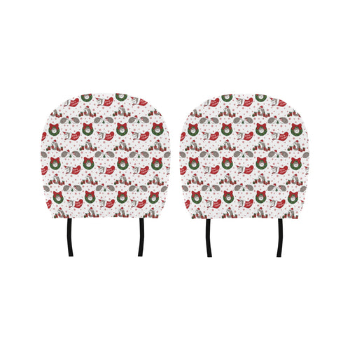 Hedgehog Pattern Print Design 05 Car Headrest Cover