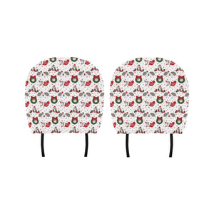 Hedgehog Pattern Print Design 05 Car Headrest Cover