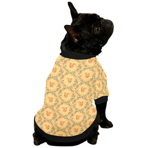 Squirrel Pattern Print Design 01 All Over Print Pet Dog Round Neck Fuzzy Shirt