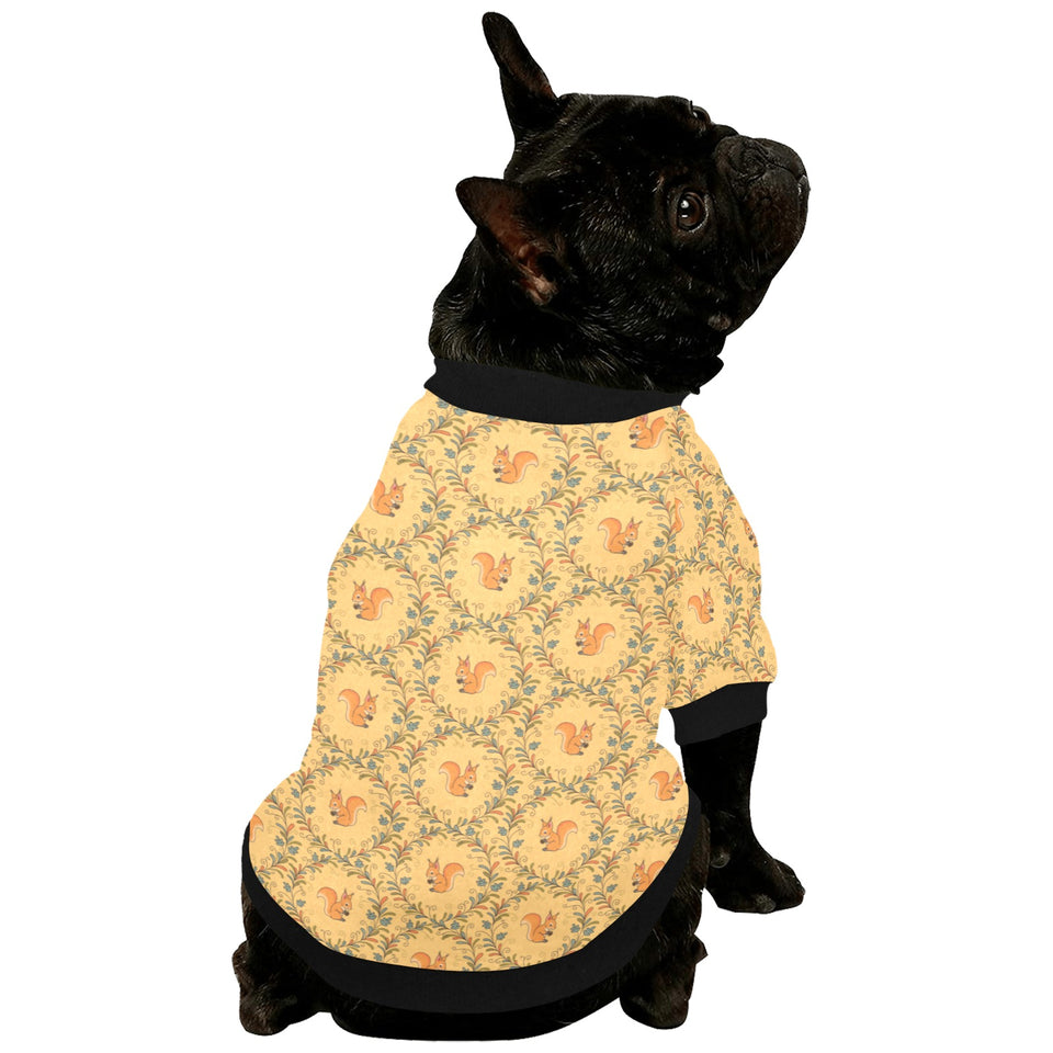 Squirrel Pattern Print Design 01 All Over Print Pet Dog Round Neck Fuzzy Shirt