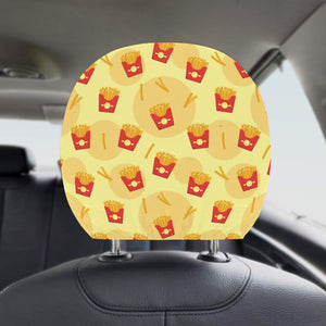 French Fries Pattern Background Car Headrest Cover