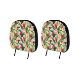 Heliconia Hibiscus Leaves Pattern Car Headrest Cover