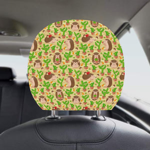 Hedgehog Pattern Print Design 02 Car Headrest Cover