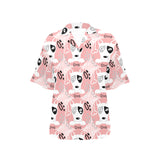 Bull Terrier Pattern Print Design 03 Women's All Over Print Hawaiian Shirt