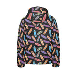 Skate Board Pattern Print Design 04 Kids' Boys' Girls' Padded Hooded Jacket