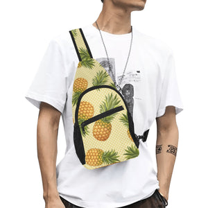 Pineapple Pattern Pokka Dot Background All Over Print Chest Bag
