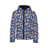 Giraffe Pattern Print Design 04 Kids' Boys' Girls' Padded Hooded Jacket