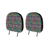 Gear Pattern Print Design 02 Car Headrest Cover