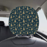 Gold Snowflake Chirstmas Pattern Car Headrest Cover