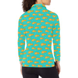 Clown Fish Pattern Print Design 02 Women's Long Sleeve Polo Shirt