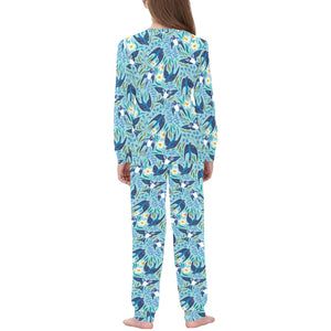 Swallow Pattern Print Design 05 Kids' Boys' Girls' All Over Print Pajama Set