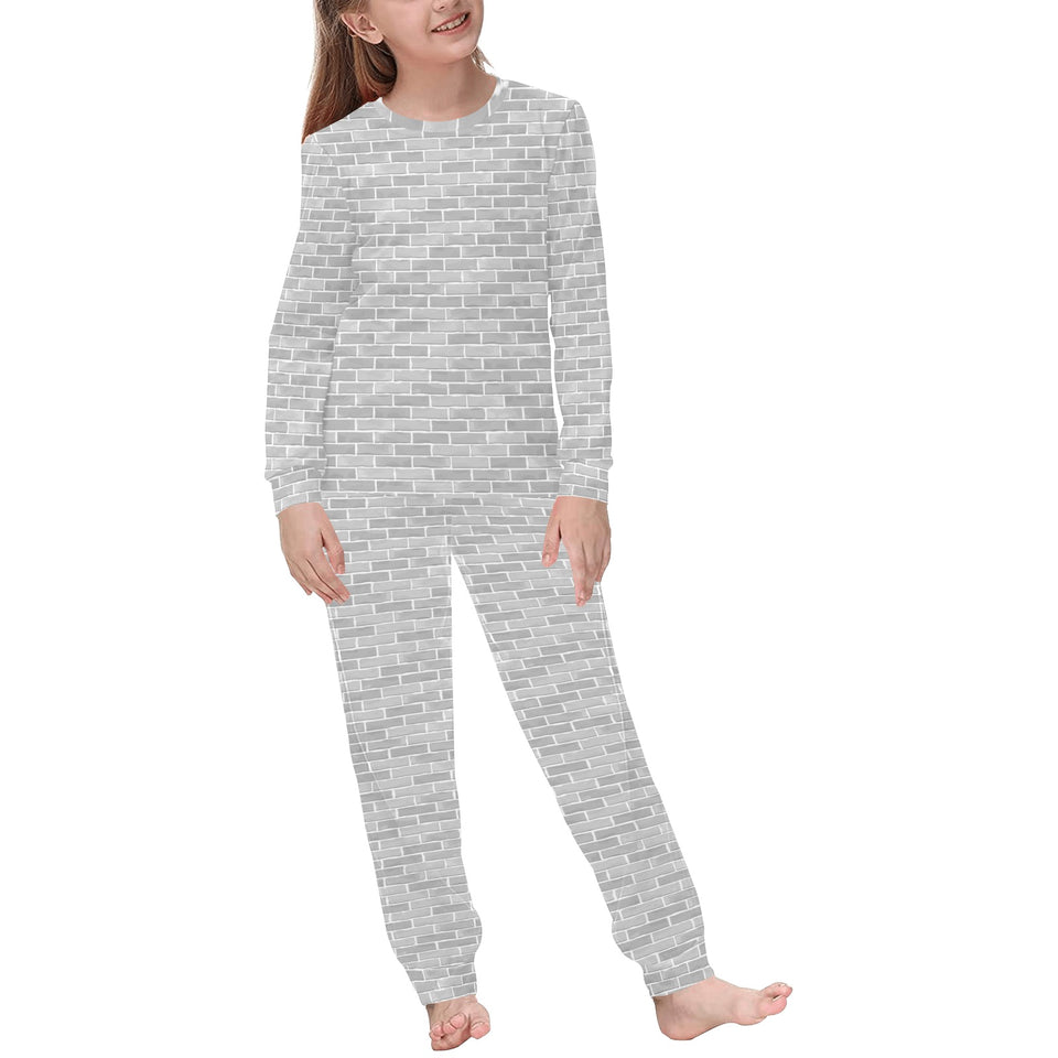 Brick Printed Pattern Print Design 01 Kids' Boys' Girls' All Over Print Pajama Set