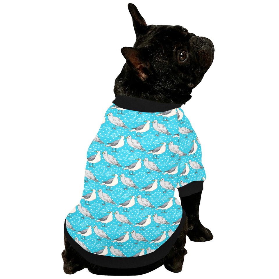 Seagull Pattern Print Design 02 All Over Print Pet Dog Round Neck Fuzzy Shirt